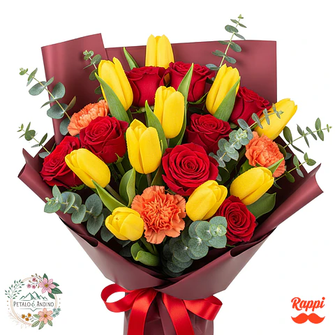 Bouquet Tulipanes y Rosas Pasión