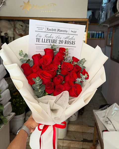 🌹 20 Rosas Rojas “Magia de Abril”