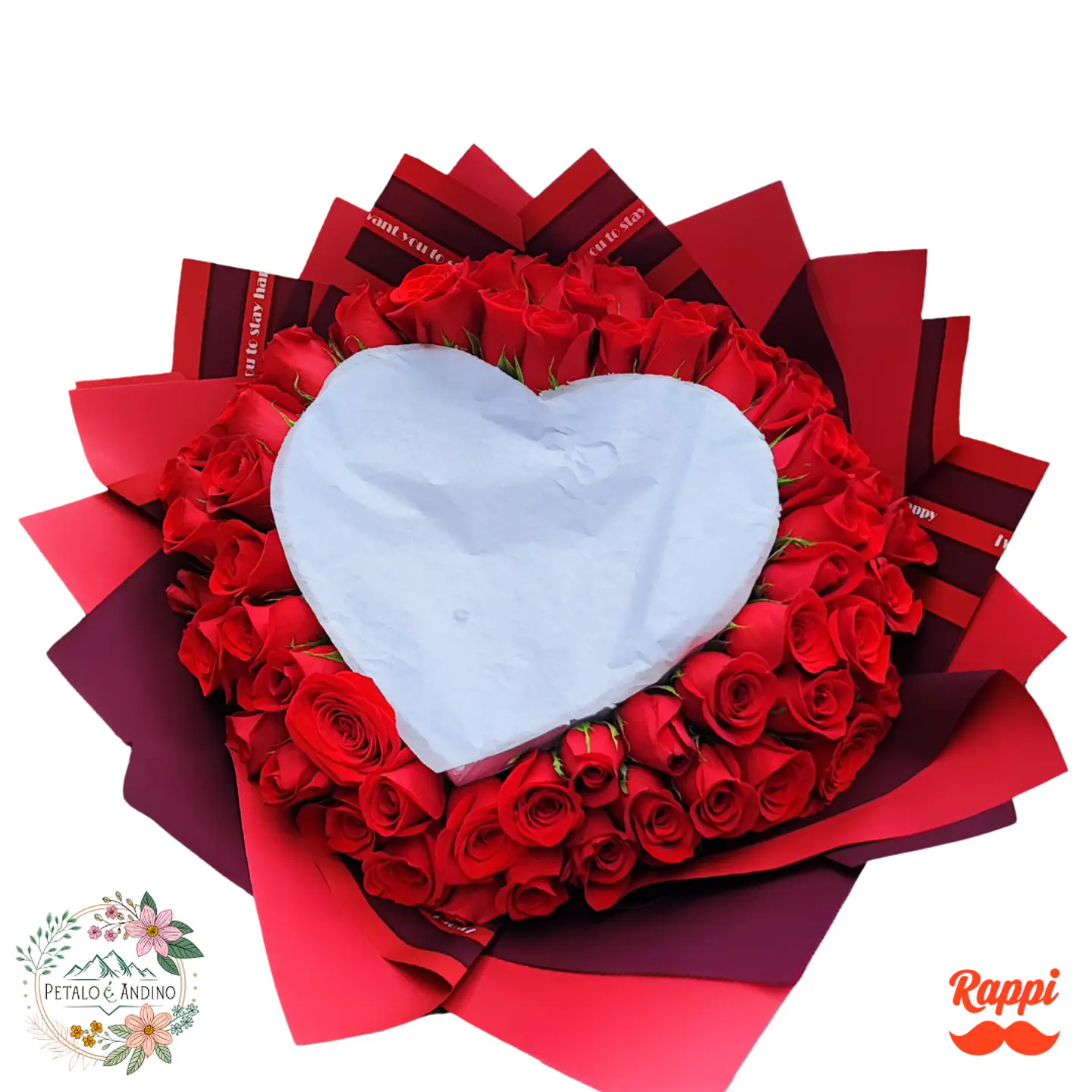 Corazón de Fuego con Rosas Rojas 1
