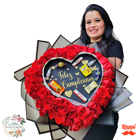 Corazón Dulce de Rosas Rojas – Un Regalo que Endulza el Corazón