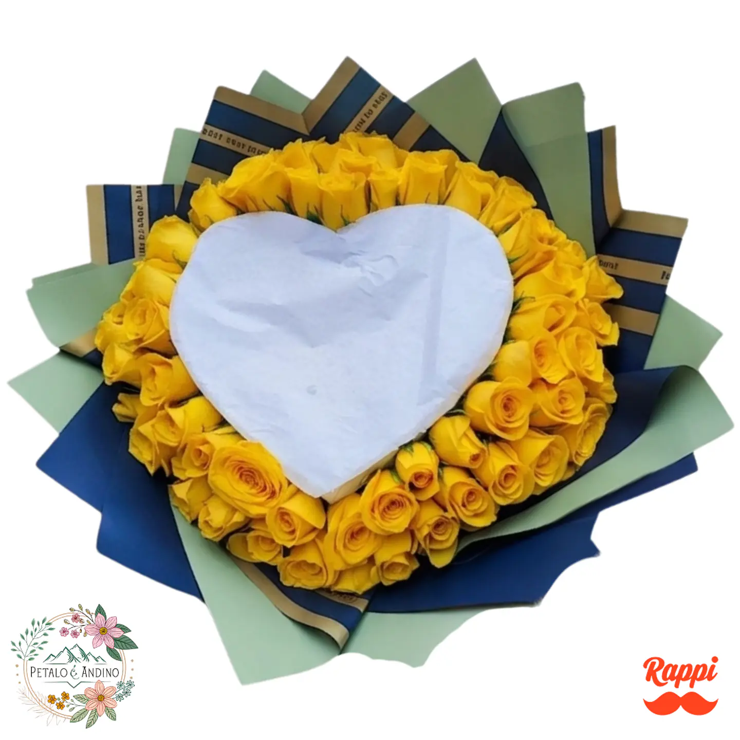 Corazón de Fuego con Rosas Amarillas – Alegría que Ilumina el Alma 1
