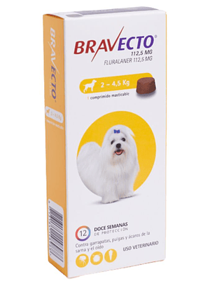 Bravecto para perros 2 KG a 4,5 KG