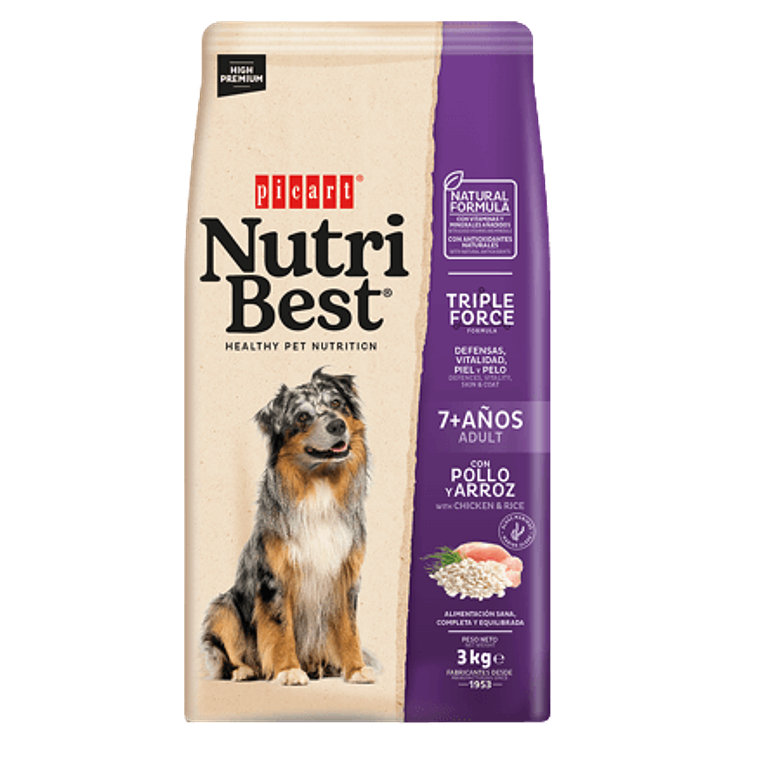Nutribest Dog Adult 7+ Senior Chicken & Rice 15 KG 1