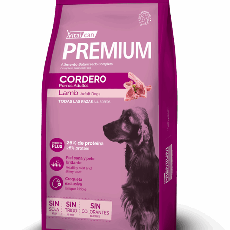 Vitalcan Premium Perro Adulto Cordero 20 KG 1