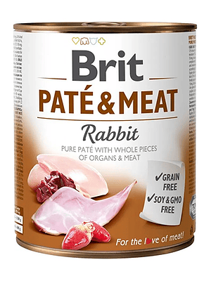 Lata para Perros Brit Care Pate & Meat Rabbit 800 GR