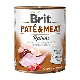 Lata para Perros Brit Care Pate & Meat Rabbit 800 GR