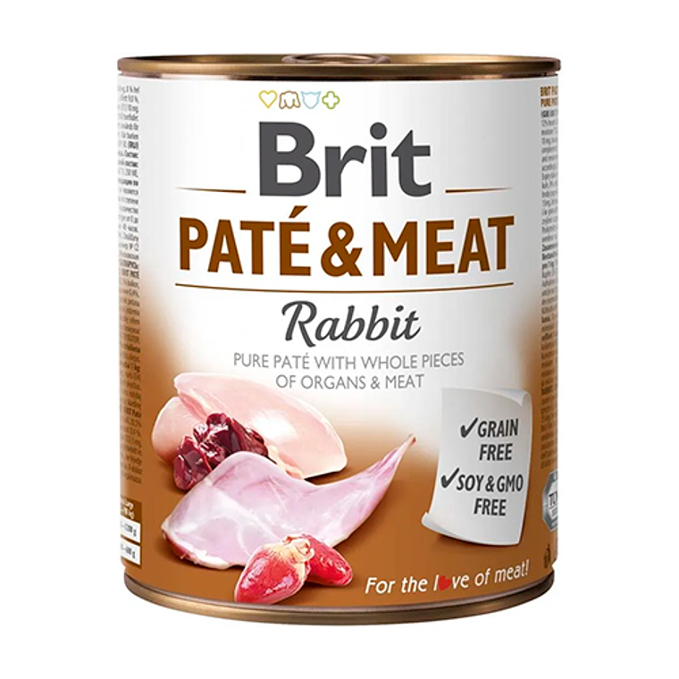Lata para Perros Brit Care Pate & Meat Rabbit 800 GR 1