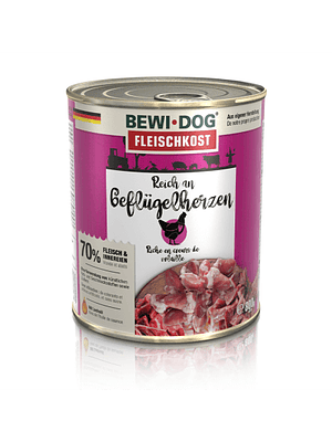 Lata BewiDog Rico en Corazón de Ave 800 GR