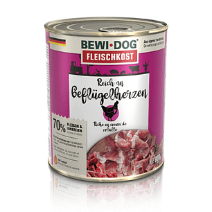 Lata BewiDog Rico en Corazón de Ave 800 GR