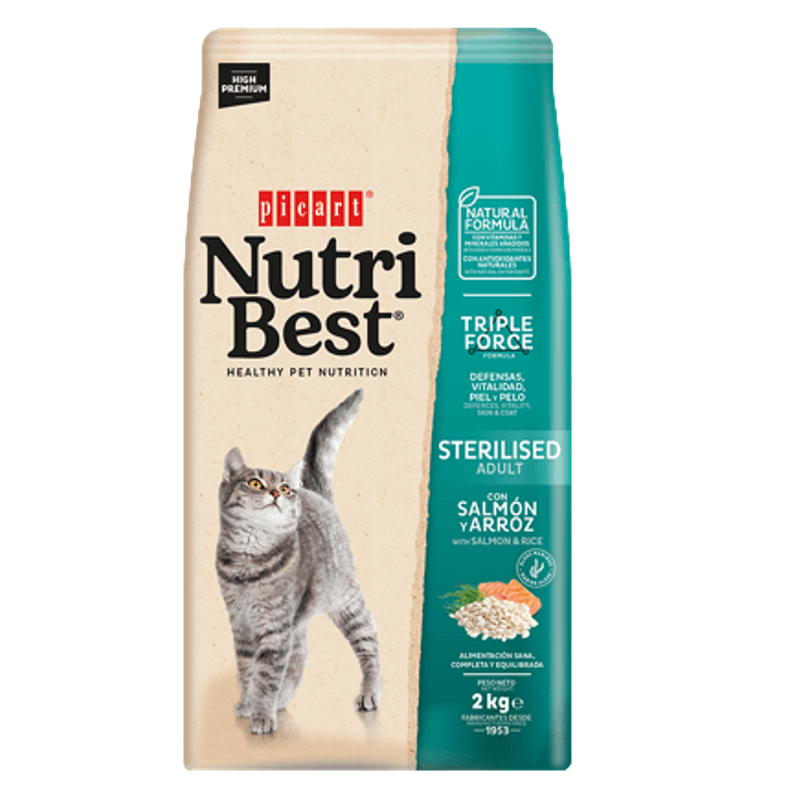 Nutribest Cat Adult Sterilised Salmon & Rice 8 KG 1