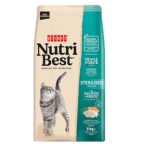 Nutribest Cat Adult Sterilised Salmon & Rice 8 KG