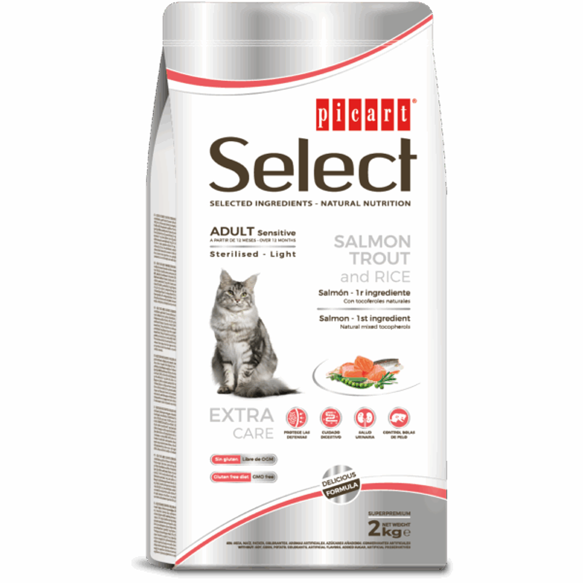 Picart Select Cat Adult Sensitive Salmon Sterilised Light 2 KG 1