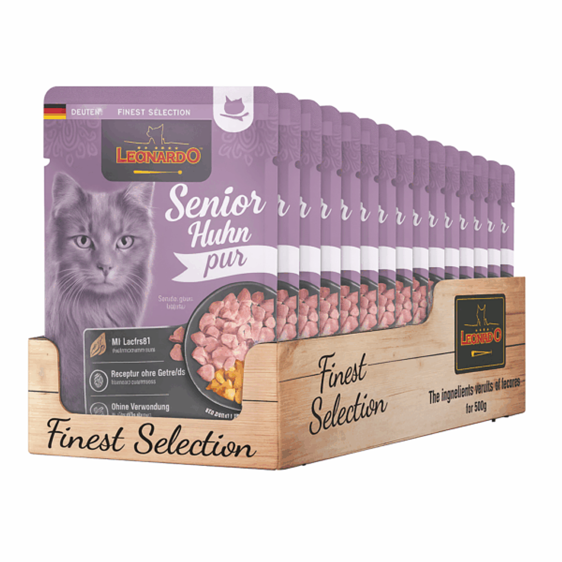 Caja Sachet Leonardo Gato Senior Ave 85 Gr 16 Unidades 1