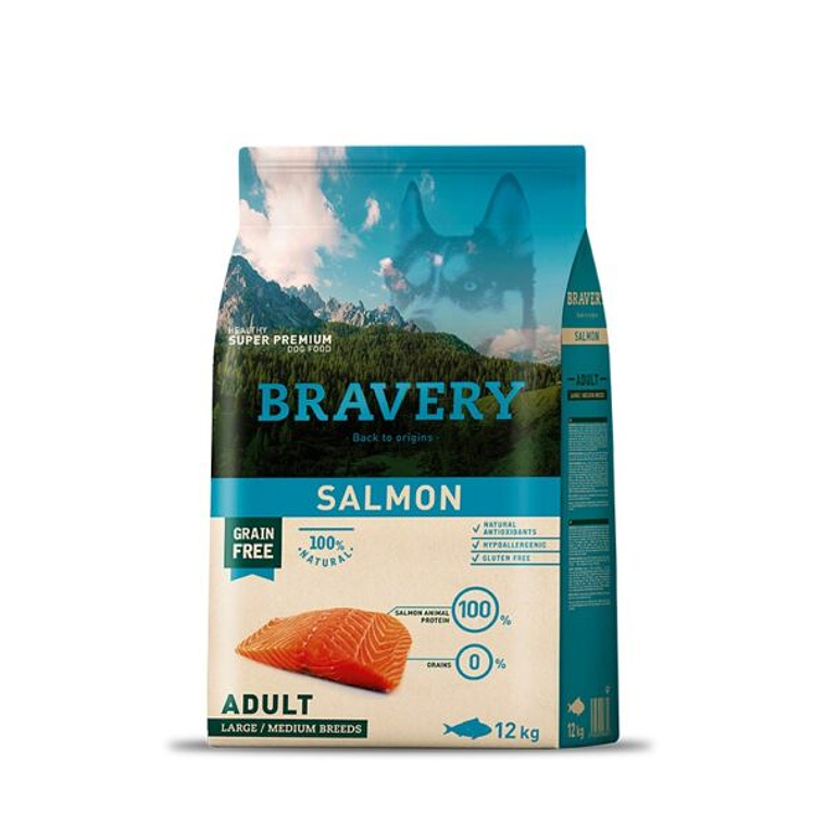 Bravery Salmón Adult Large Medium Breeds 12 KG 1