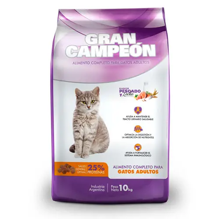 Gran Campeón Gato Adulto Pescado & Leche 10 KG 1