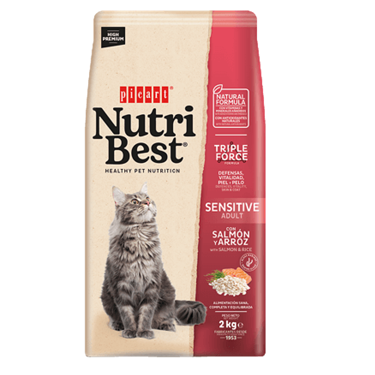 Nutribest Cat Adult Sensitive Salmon & Rice 2 KG 1