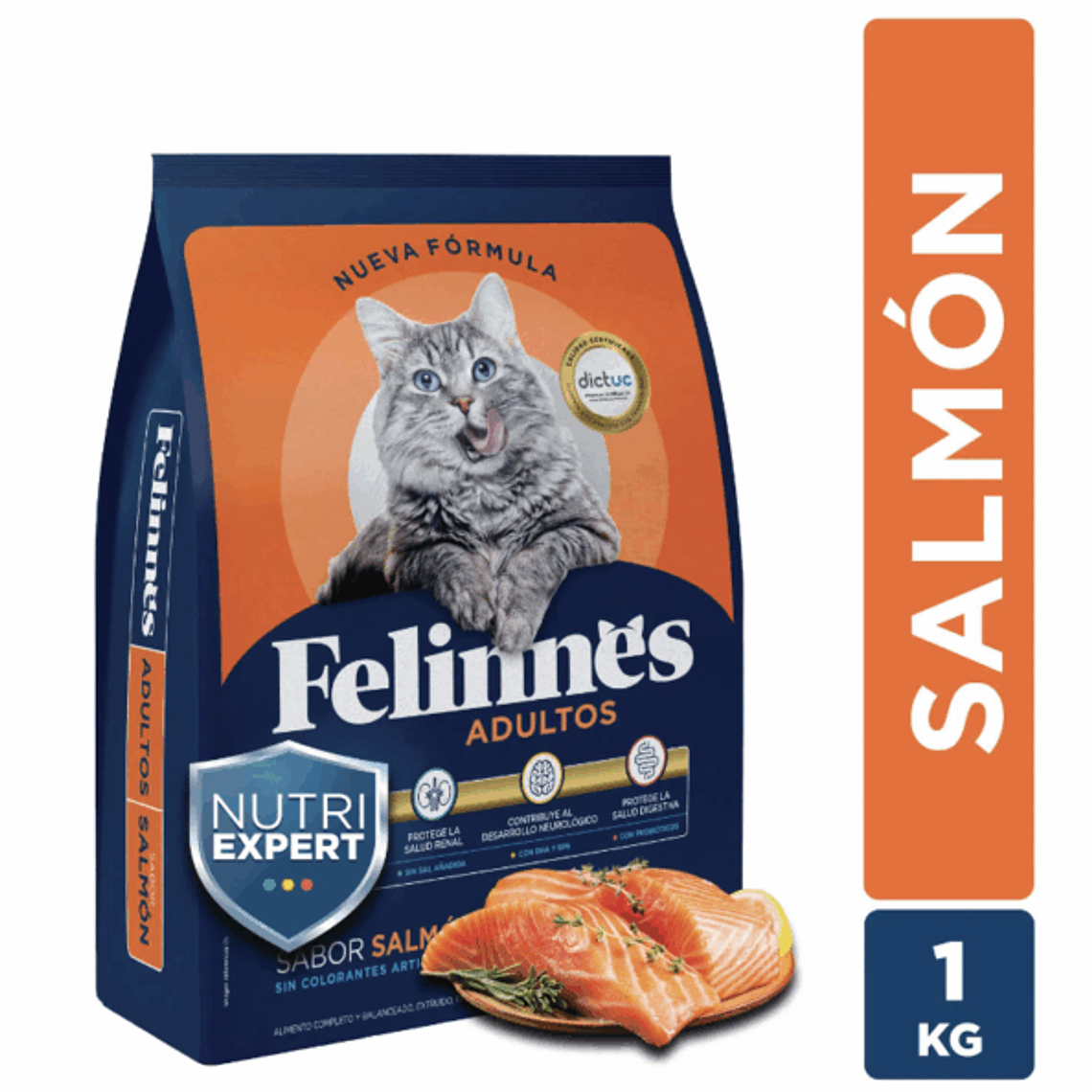 Alimento Felinnes Premium Gato Salmón 1 KG 1