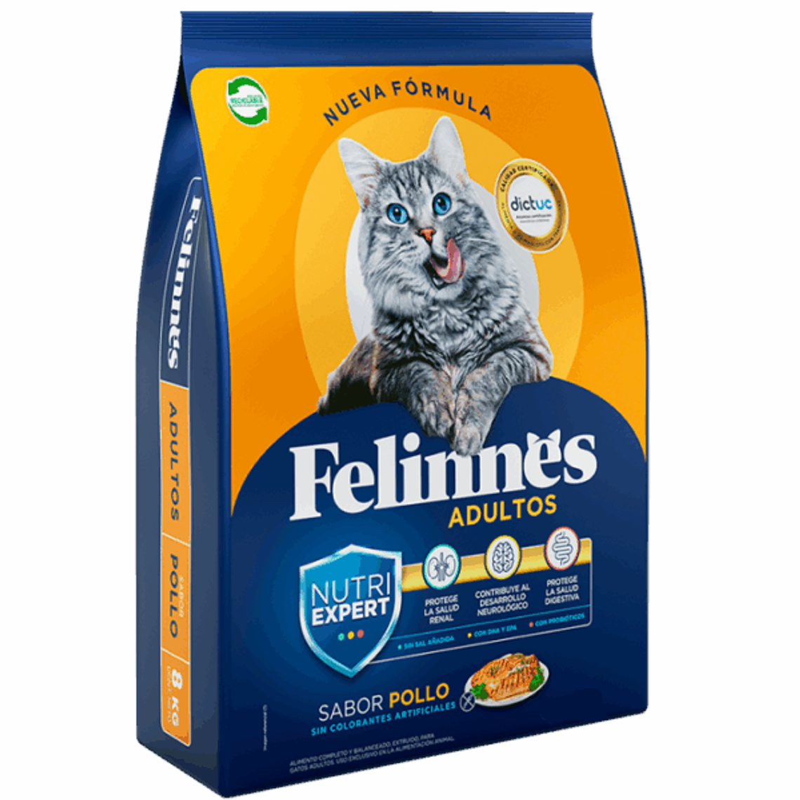 Alimento Felinnes Premium Gato Pollo 8 KG 1