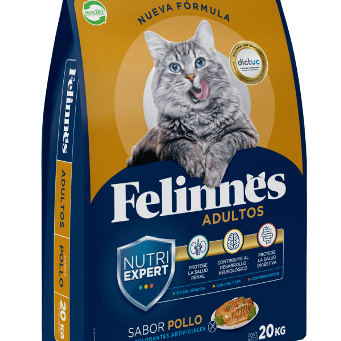 Alimento Felinnes Premium Gato Adulto Pollo 20 KG 1