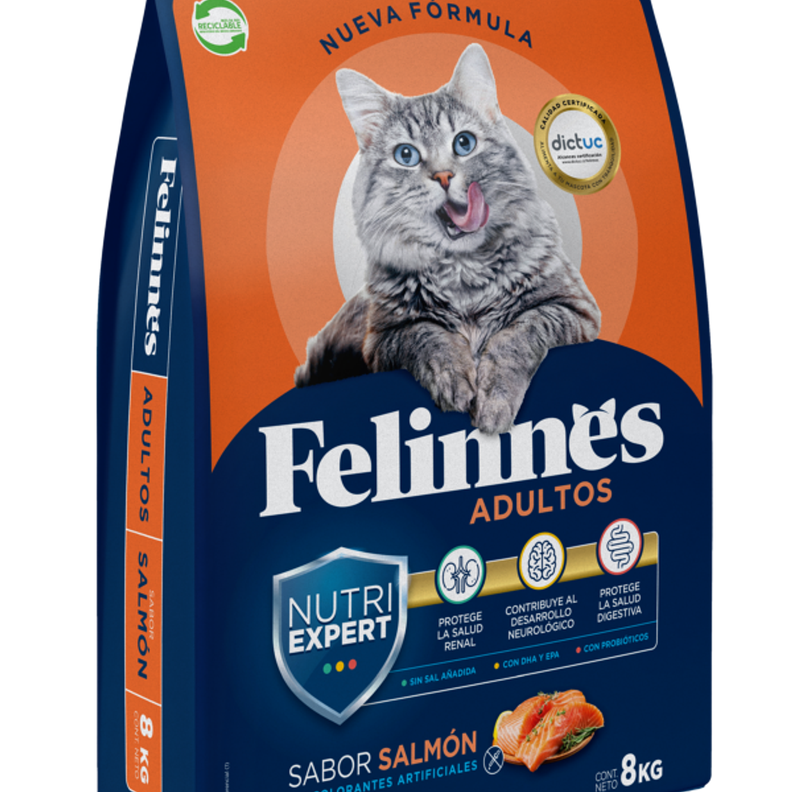Alimento Felinnes Premium Gato Adulto Salmón 8 KG 1