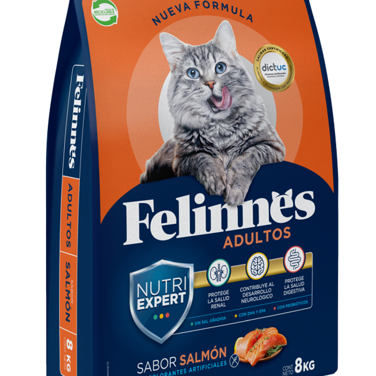 Alimento Felinnes Premium Gato Adulto Salmón 8 KG 1