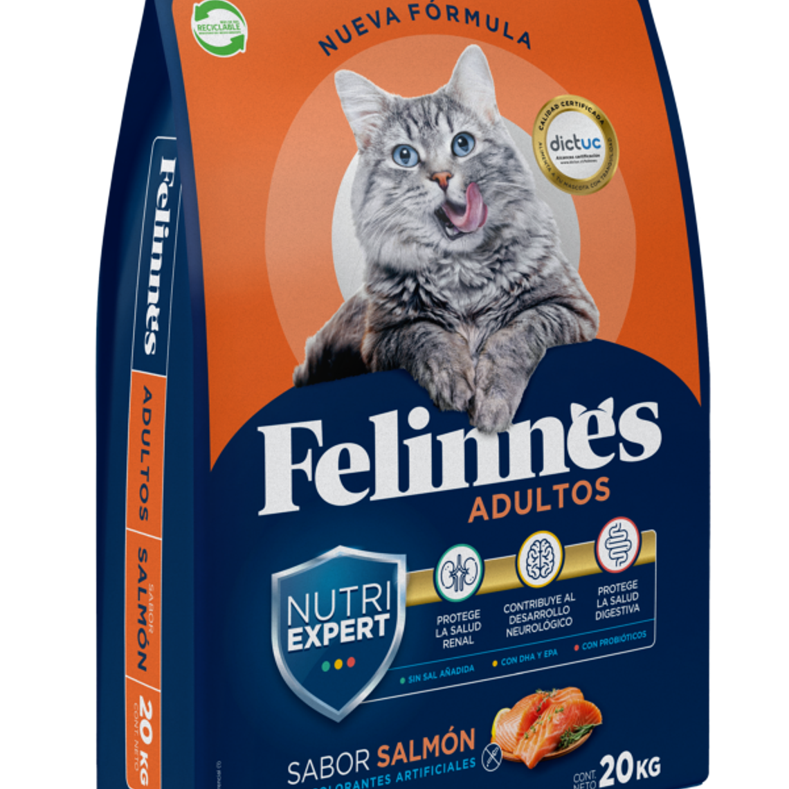 Alimento Felinnes Premium Gato Adulto Salmón 20 KG 1