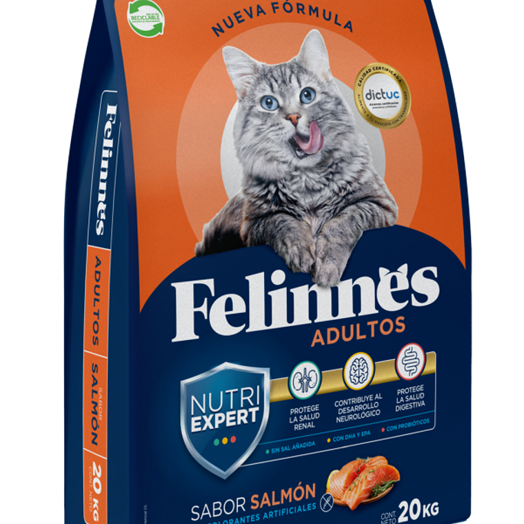Alimento Felinnes Premium Gato Adulto Salmón 20 KG 1