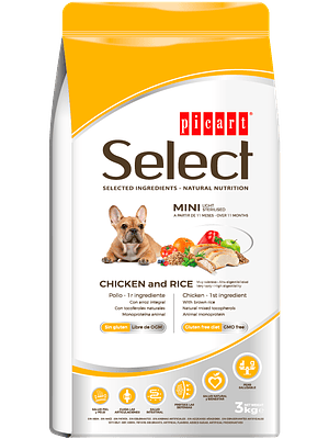 Picart Select Dog Mini Adult Light Sterilised Chicken & Rice 3 KG
