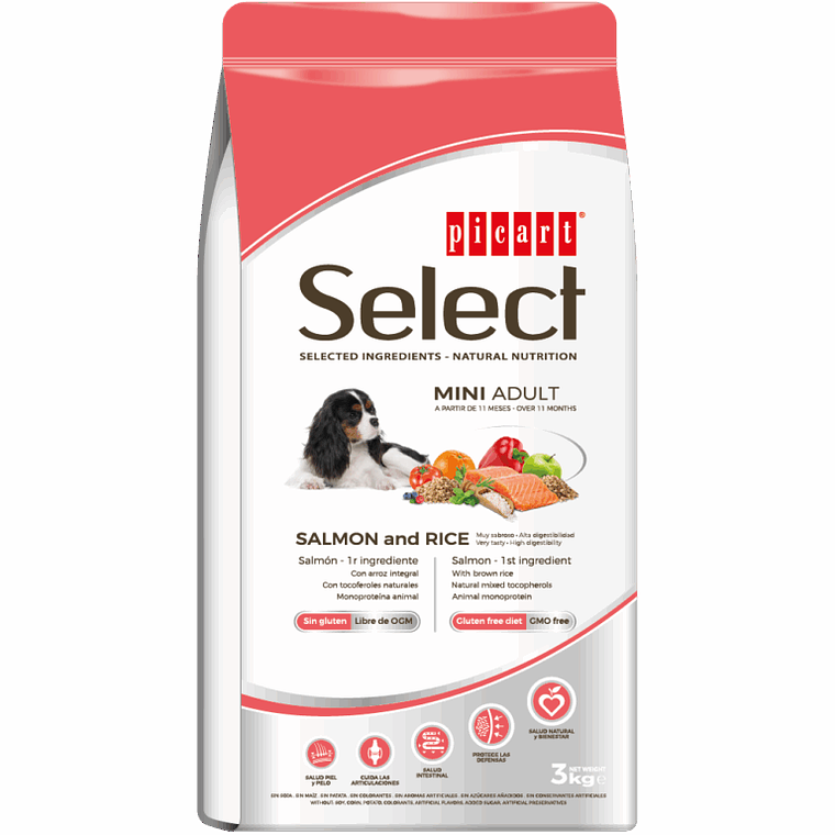 Picart Select Dog Mini Adult Salmon & Rice 3 KG 1