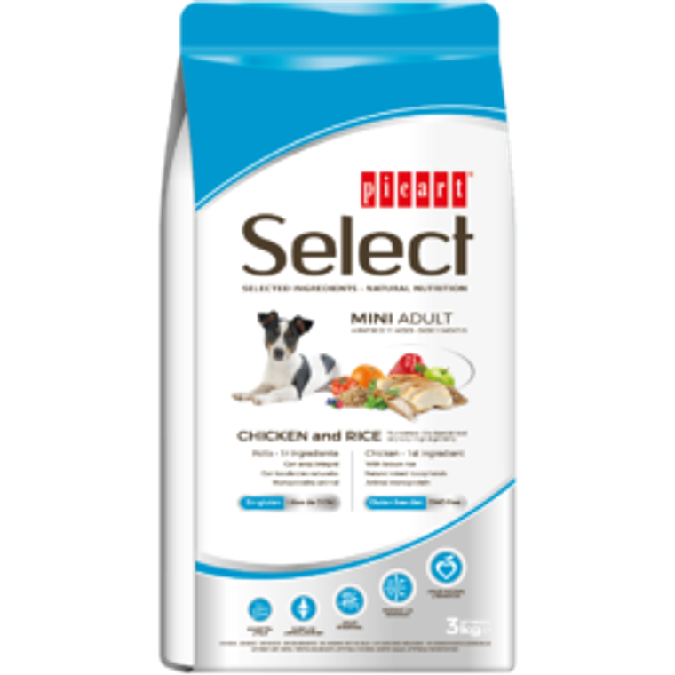 Picart Select Dog Mini Adult Chicken & Rice 8 KG 1