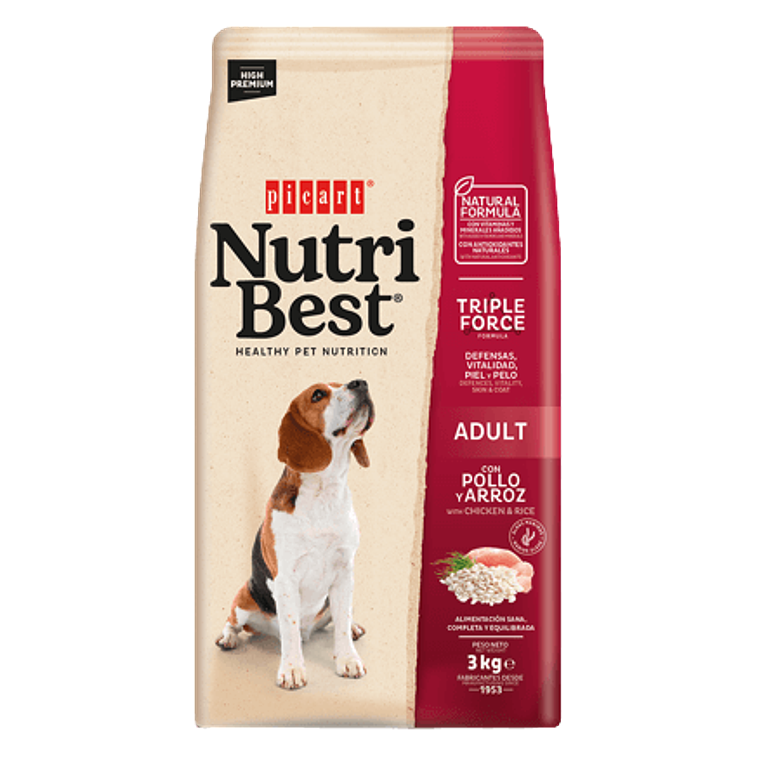 Nutribest Dog Adult Chicken & Rice 3 KG 1