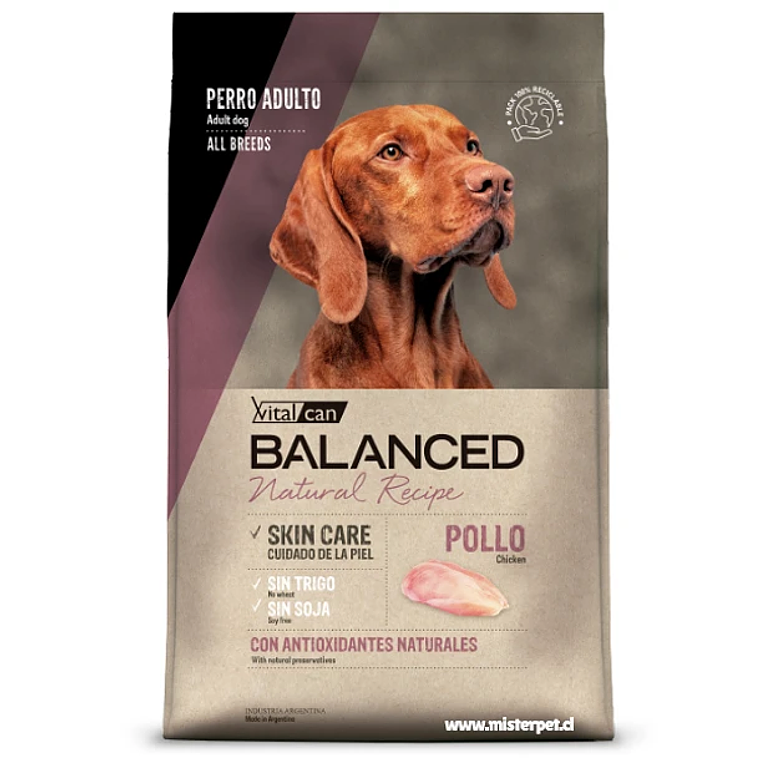 Vitalcan Balanced Natural Recipe Perro Adulto Pollo 15 KG 1