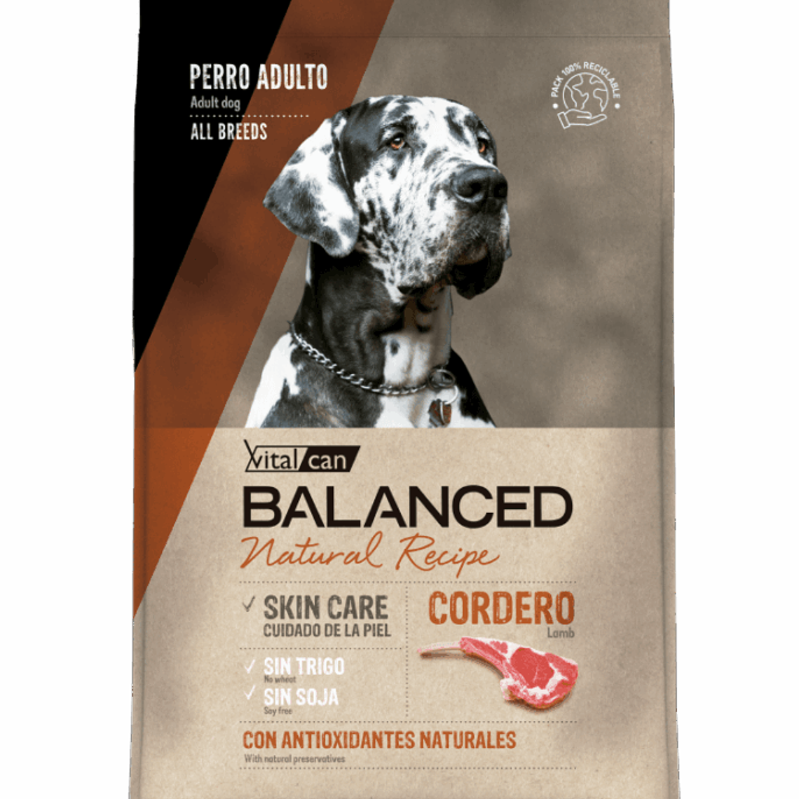 Vitalcan Balanced Natural Recipe Perro Cordero 15 KG 1