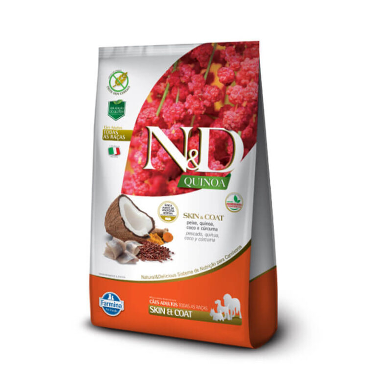 N&D Quinoa Canine Skin Coat Peixe 2.5 KG 1