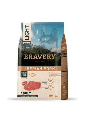 Bravery Light Iberian Pork Adult Large Medium Breeds 4KG