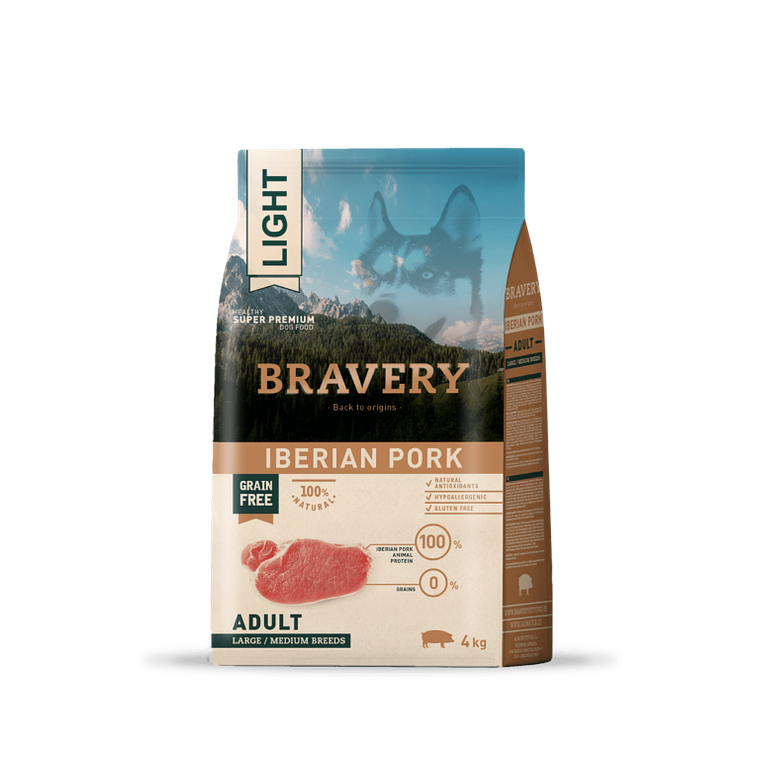 Bravery Light Iberian Pork Adult Large Medium Breeds 4KG 1