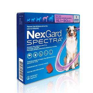 Nexgard Spectra sabor carne de 15,1 a 30 KG 1 Dosis