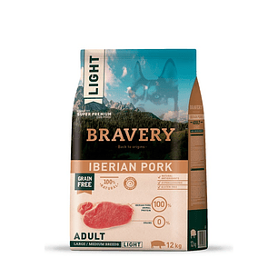Bravery Light Iberian Pork Adult Large Medium Breeds 12 KG
