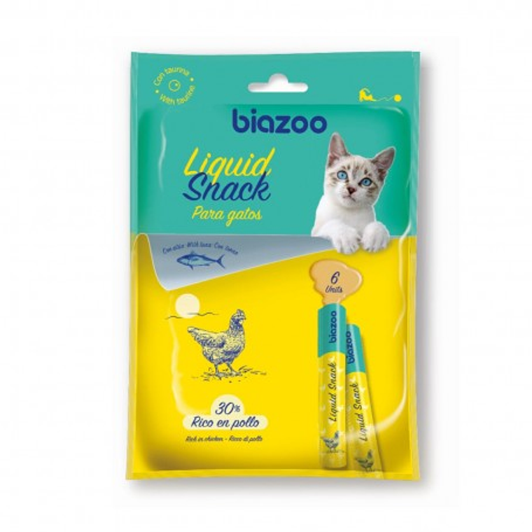 Biazoo Gato Liquid Snack Pollo con Atun 6 x 15gr 1