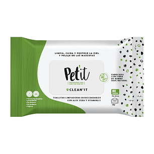 Pet It Clean It Toallitas Húmedas 80 Unidades