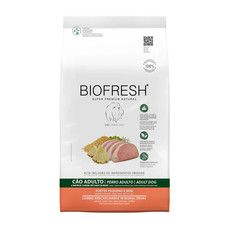 biofresh perro adulto cerdo piña razas pequeñas 3kg 1