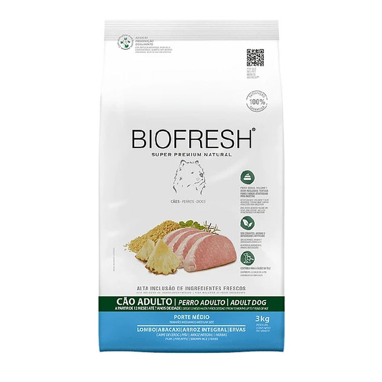 Biofresh SP Perro Adulto Raza Mediana Sabor Cerdo&Piña 3Kg 1