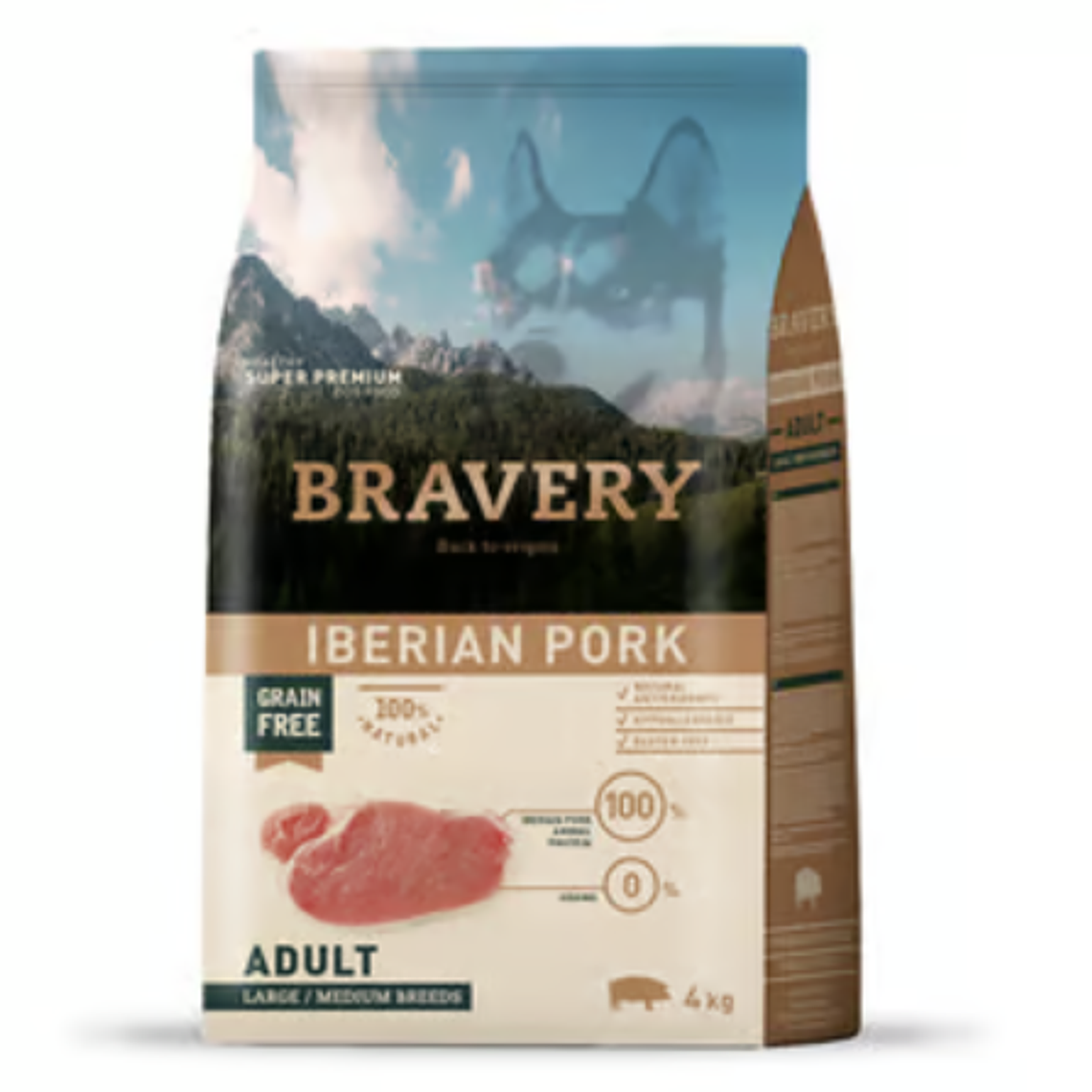 Bravery Iberian Pork Adult Large Medium Breeds 4 KG 1