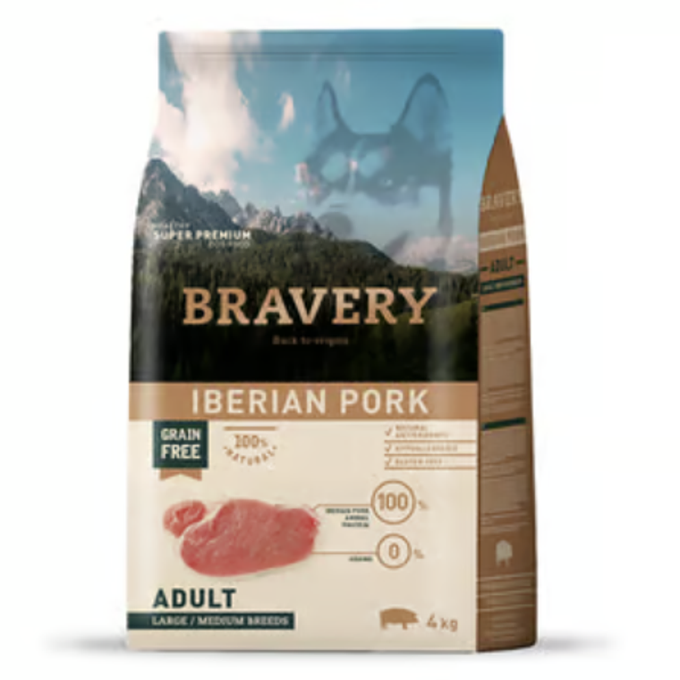 Bravery Iberian Pork Adult Large Medium Breeds 4 KG 1