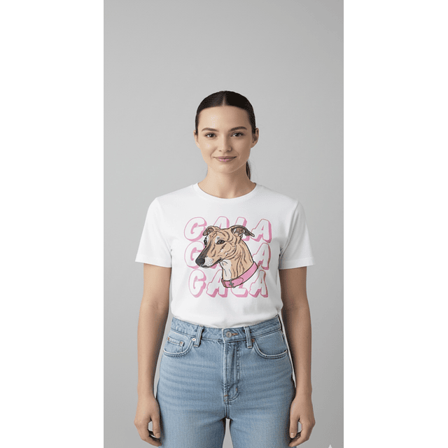 Polera letras grandes + mascota