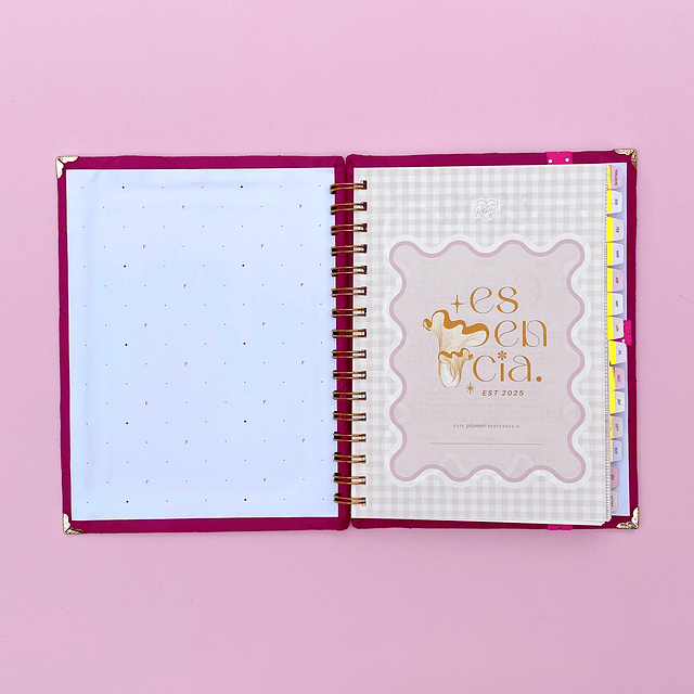 PLANNER CON FECHA CHERRY, ANILLADO