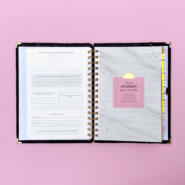 PLANNER CON FECHA BLACK, ANILLADO