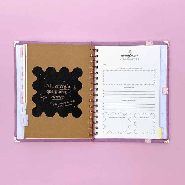 PLANNER SIN FECHA SEMANAL PINK, ANILLADO