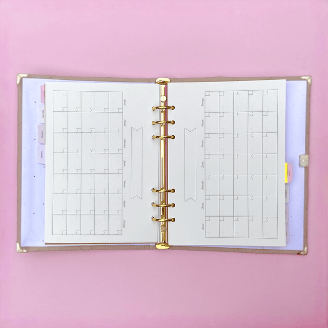 PLANNER SIN FECHA SEMANAL BEIGE, ARCHIVADOR