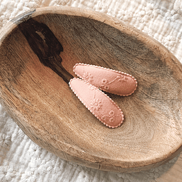 Clips Bordado - Pêssego 